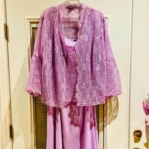 26W lavender party 2-piece dress. Roamans brand. Lace jacket-bodice. Worn once.